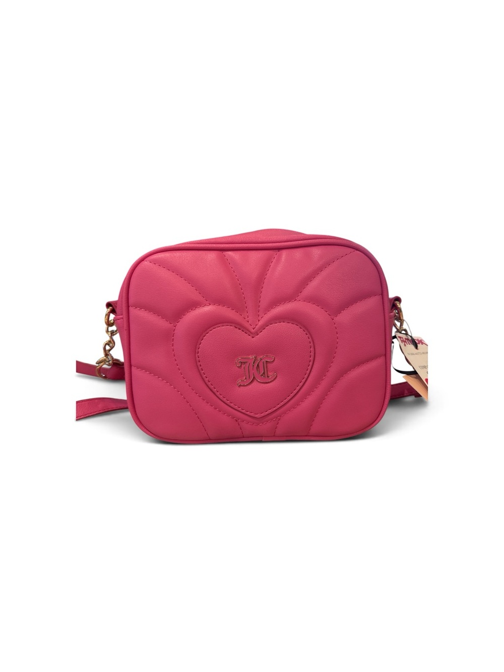 NWT Juicy Couture Pink Heart Camera Crossbody Bag Gold Logo Y2K Barbiecore
